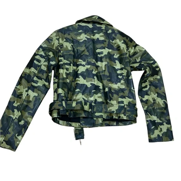 Michael Kors Camouflage Women Faux Leather Jacket Size S NWT - Picture 2 of 6